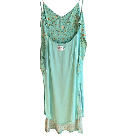 Hello Molly California Dreaming Midi Dress Green Dainty Ditzy Floral Sli… - Picture 7 of 16